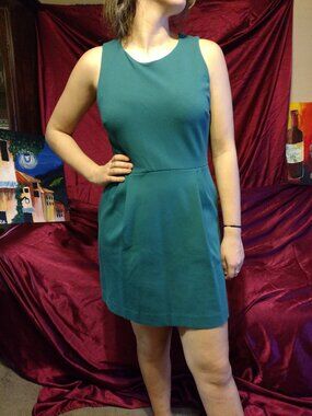 Madewell Dark Teal Anywhere Dress Medium POCKETS!!!